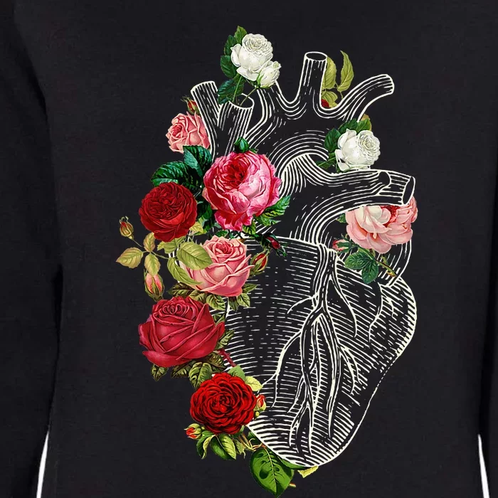 Anatomical Heart Floral Organ Cardiology Cardiac Nurse Womens California Wash Sweatshirt