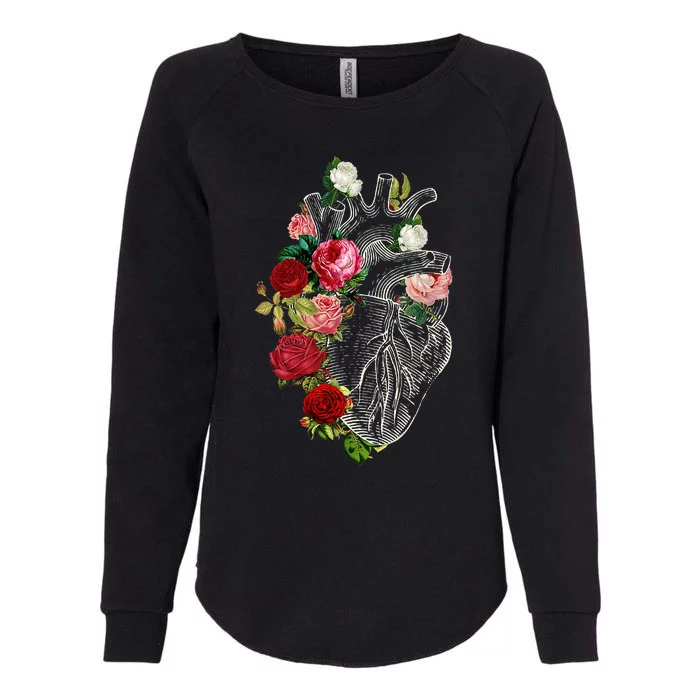 Anatomical Heart Floral Organ Cardiology Cardiac Nurse Womens California Wash Sweatshirt