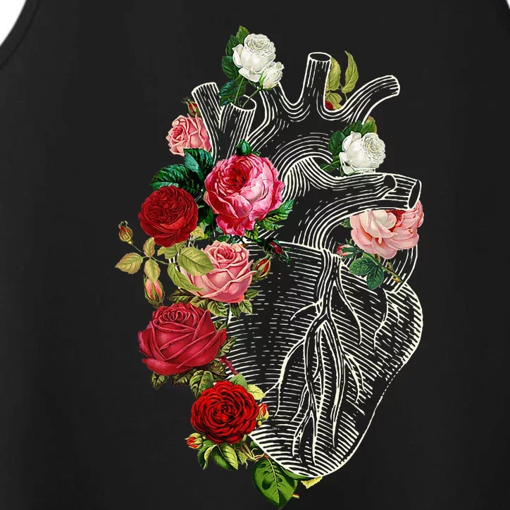 Anatomical Heart Floral Organ Cardiology Cardiac Nurse Performance Tank