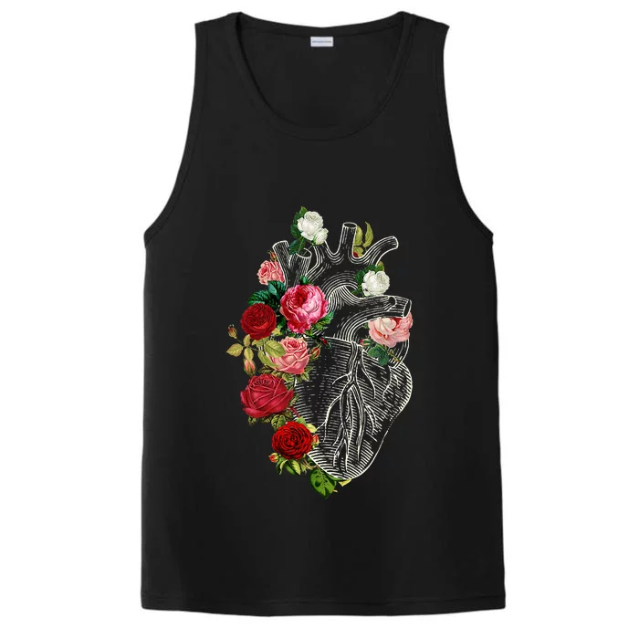 Anatomical Heart Floral Organ Cardiology Cardiac Nurse Performance Tank