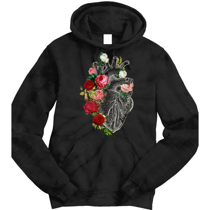 Anatomical Heart Floral Organ Cardiology Cardiac Nurse Tie Dye Hoodie