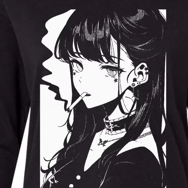 Anime Horror Girl Aesthetic Soft Grunge Waifu Japanese Otaku Womens Cotton Relaxed Long Sleeve T-Shirt