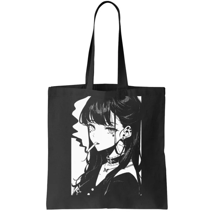 Anime Horror Girl Aesthetic Soft Grunge Waifu Japanese Otaku Tote Bag