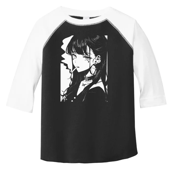 Anime Horror Girl Aesthetic Soft Grunge Waifu Japanese Otaku Toddler Fine Jersey T-Shirt