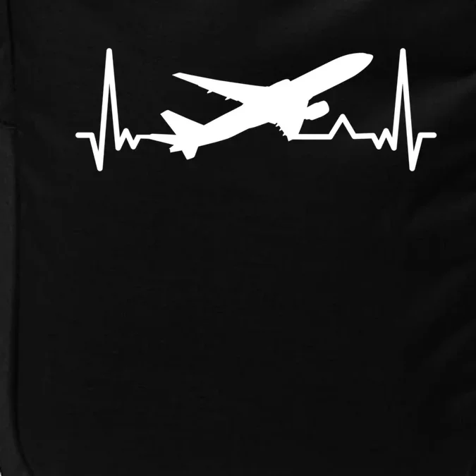 Airplane Heartbeat Gift For Pilots Travelers Jet Plane Cool Gift Impact Tech Backpack