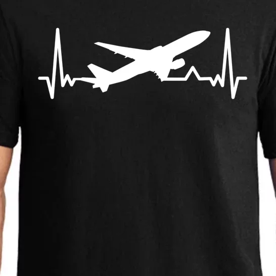 Airplane Heartbeat Gift For Pilots Travelers Jet Plane Cool Gift Pajama Set