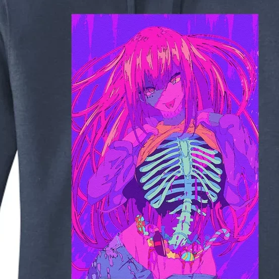 Anime Halloween Girl Kawaii Waifu Aesthetic Japanese Otaku Women's Pullover Hoodie