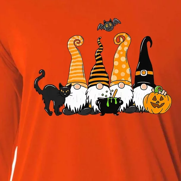 Autumn Halloween Gnomes Cute Autumn Pumpkin Fall Holiday Cooling Performance Long Sleeve Crew