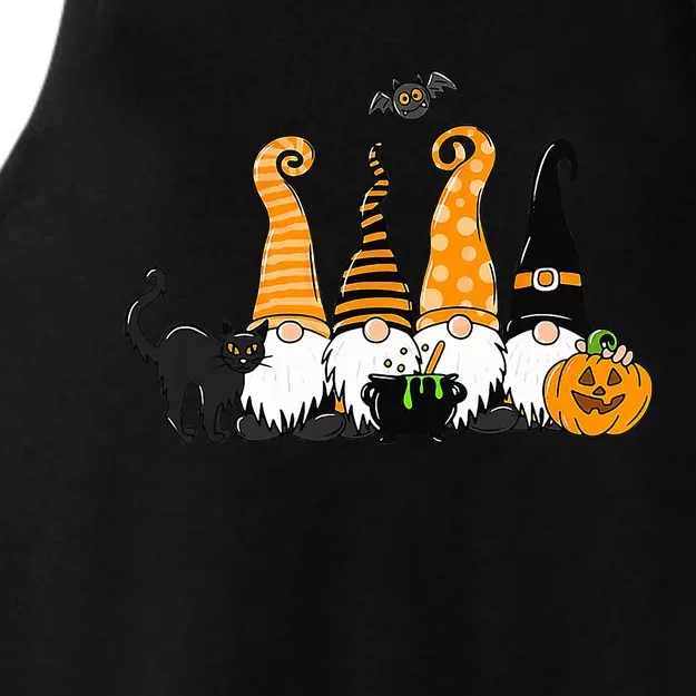 Autumn Halloween Gnomes Cute Autumn Pumpkin Fall Holiday Ladies Tri-Blend Wicking Tank