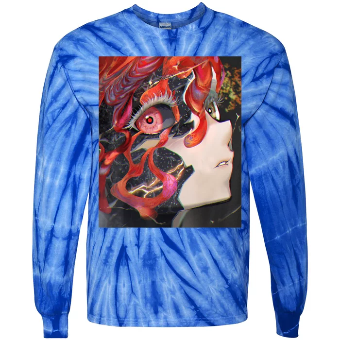 Anime Horror Girl Kawaii Waifu Aesthetic Japanese Otaku Tie-Dye Long Sleeve Shirt