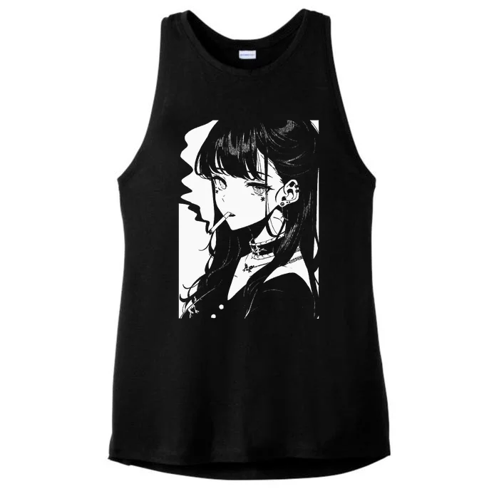 Anime Horror Girl Aesthetic Soft Grunge Waifu Japanese Otaku Ladies Tri-Blend Wicking Tank