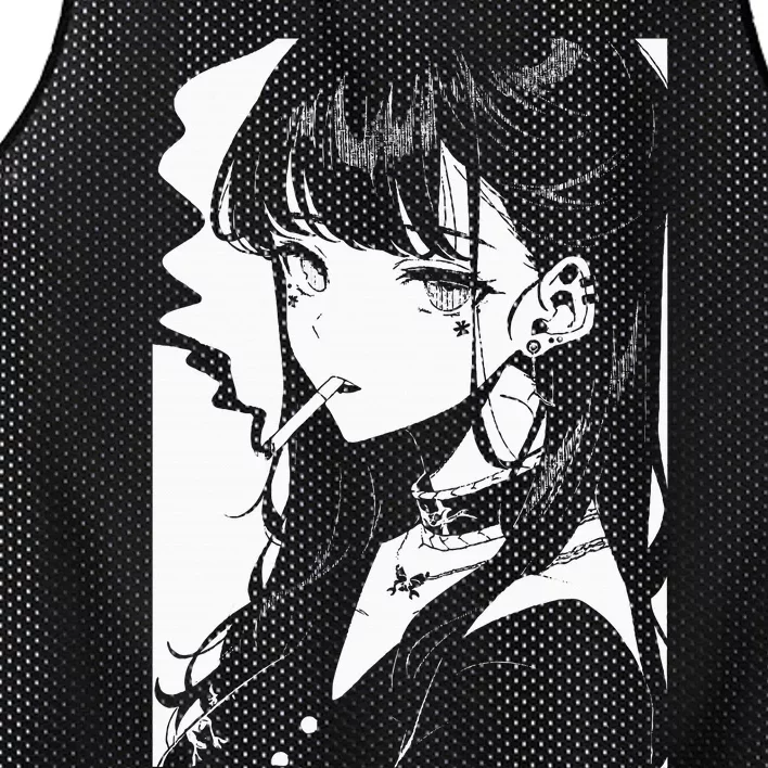 Anime Horror Girl Aesthetic Soft Grunge Waifu Japanese Otaku Mesh Reversible Basketball Jersey Tank