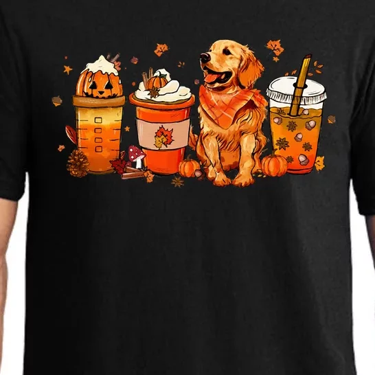 Autumn Harvest Golden Retriever Coffee Mug for Thanksgiving Pajama Set