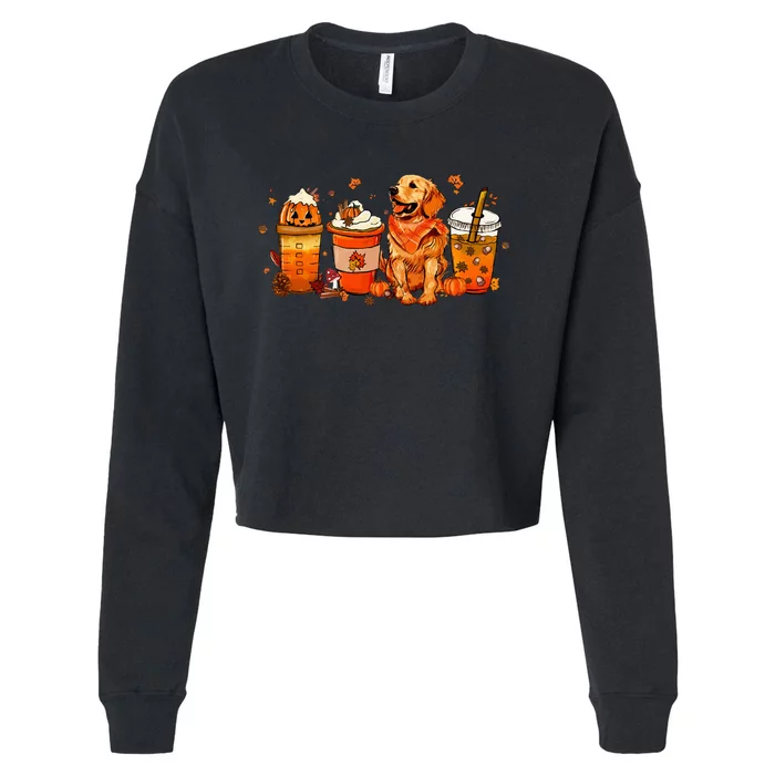 Autumn Harvest Golden Retriever Coffee Mug for Thanksgiving Cropped Pullover Crew