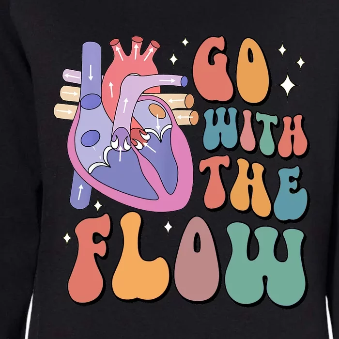 Anatomy Heart Go Withthe Flow Womens California Wash Sweatshirt