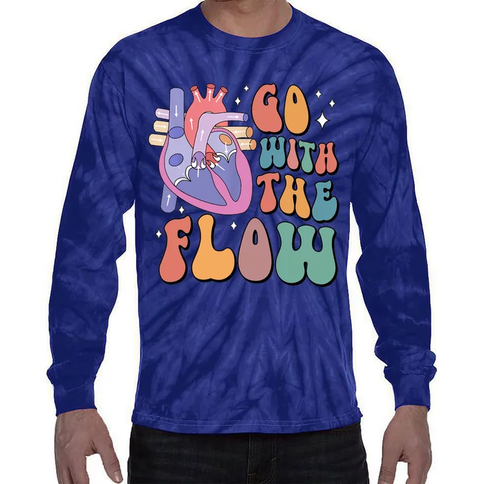 Anatomy Heart Go Withthe Flow Tie-Dye Long Sleeve Shirt