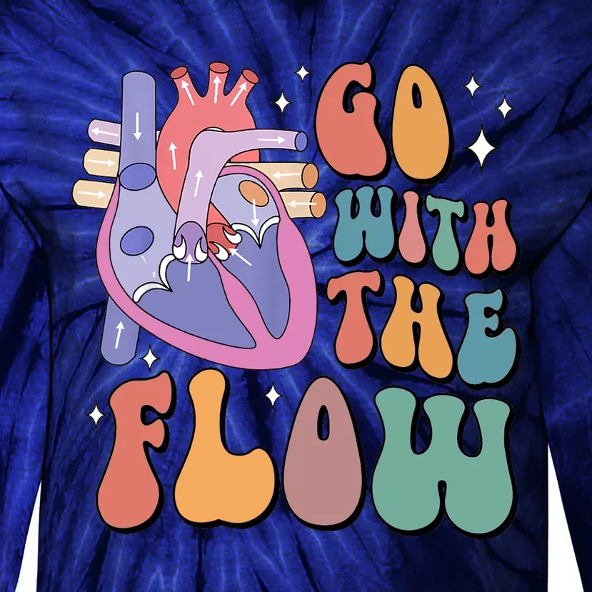 Anatomy Heart Go Withthe Flow Tie-Dye Long Sleeve Shirt