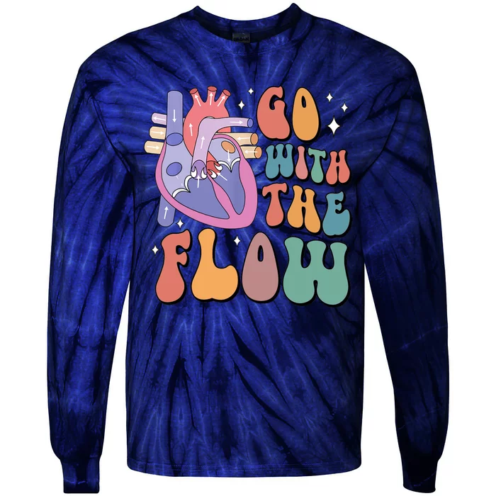 Anatomy Heart Go Withthe Flow Tie-Dye Long Sleeve Shirt