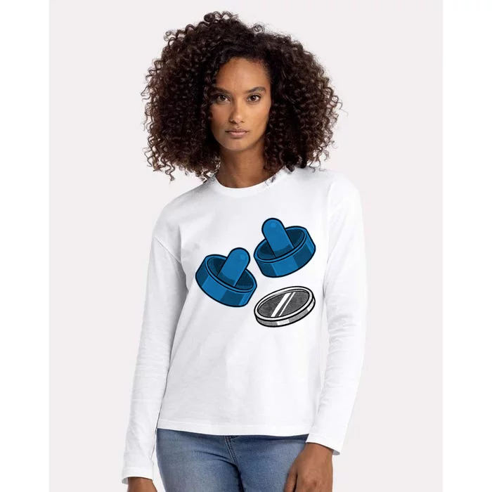 Air Hockey Game Pieces Womens Cotton Relaxed Long Sleeve T-Shirt