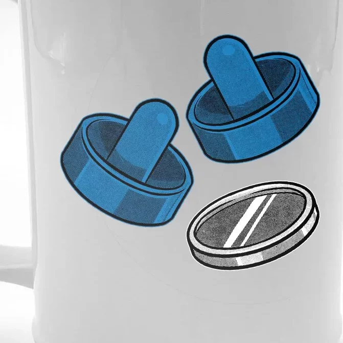 Air Hockey Game Pieces Front & Back Beer Stein