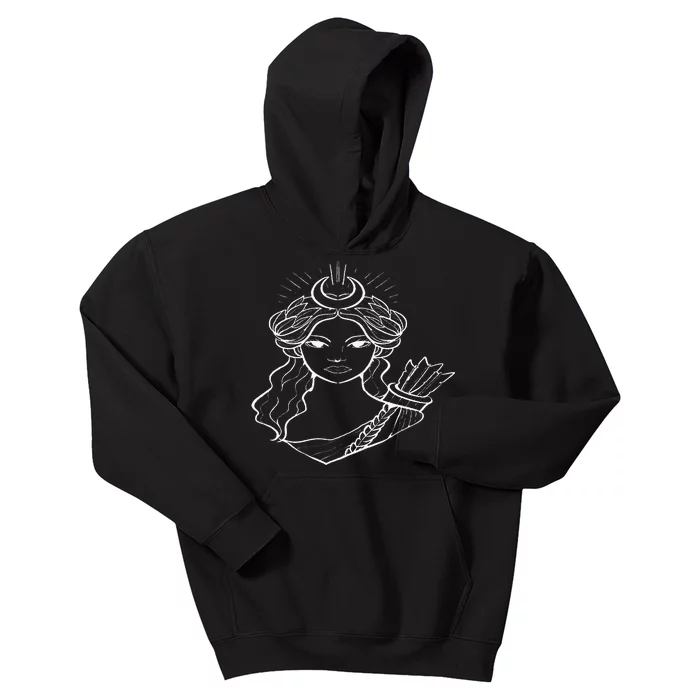 Artemis Hunt Goddess Mythology Fan And Hunter Kids Hoodie