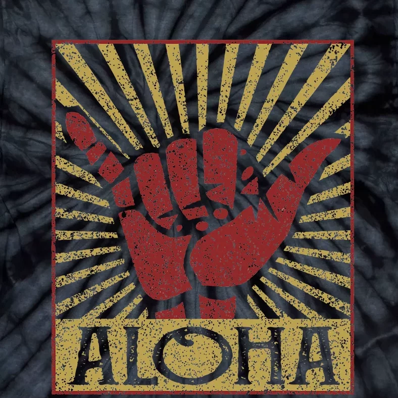 Aloha Hawaiian Hawaii Distressed Shaka Sign Tie-Dye T-Shirt