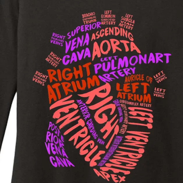 Anatomical Human Heart Cardiology Medical Cardiac Nurse TShirt Womens CVC Long Sleeve Shirt