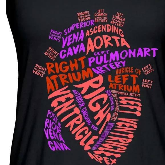 Anatomical Human Heart Cardiology Medical Cardiac Nurse TShirt Ladies Essential Flowy Tank