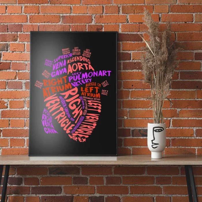 Anatomical Human Heart Cardiology Medical Cardiac Nurse TShirt Poster