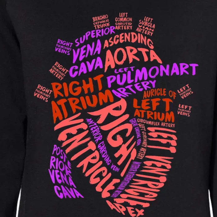 Anatomical Human Heart Cardiology Medical Cardiac Nurse TShirt Womens California Wash Sweatshirt