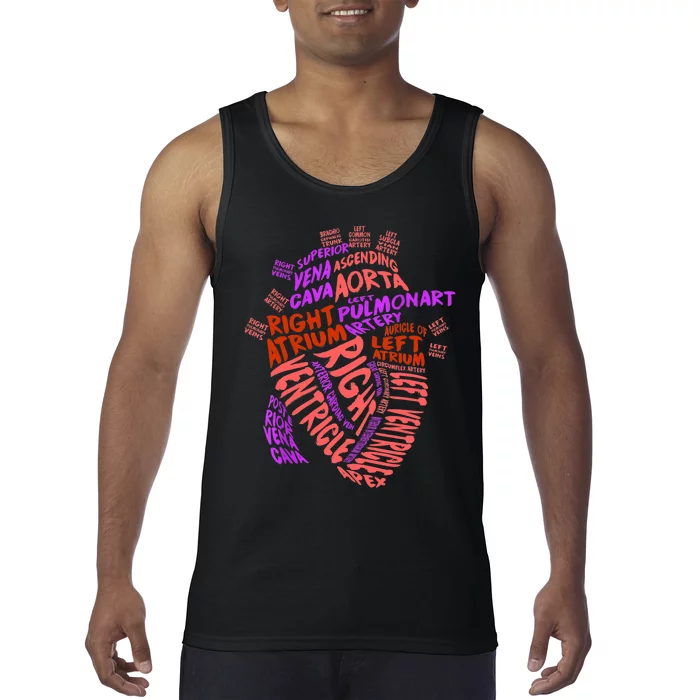 Anatomical Human Heart Cardiology Medical Cardiac Nurse TShirt Tank Top