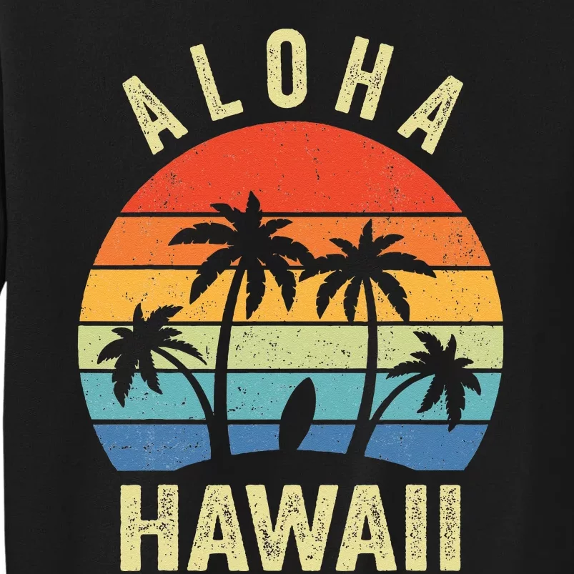 Aloha Hawaii Hawaiian Island Palm Beach Surfboard Surf Sweatshirt