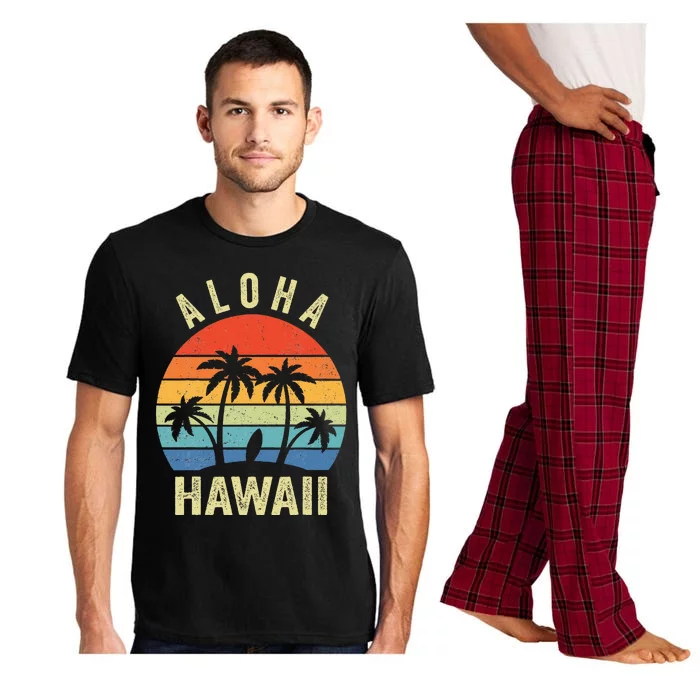 Aloha Hawaii Hawaiian Island Palm Beach Surfboard Surf Pajama Set