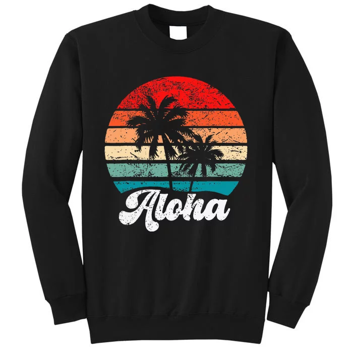 Aloha Hawaii Hawaiian Island Palm Tree Beach Retro 70s 80s Sweatshirt