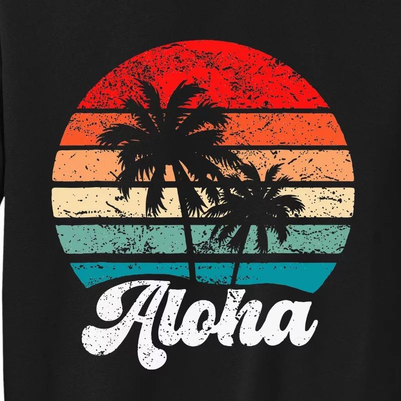 Aloha Hawaii Hawaiian Island Palm Tree Beach Retro 70s 80s Sweatshirt