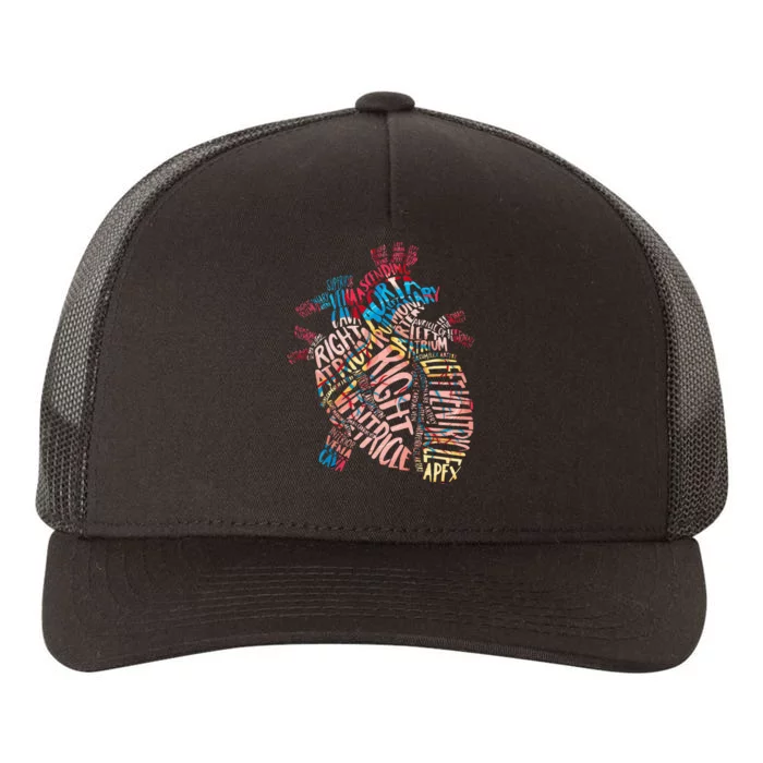 Anatomical Human Heart Cardiology Medical Cardiac Nurse Yupoong Adult 5-Panel Trucker Hat