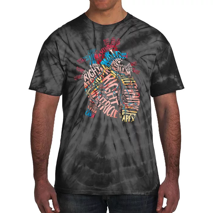 Anatomical Human Heart Cardiology Medical Cardiac Nurse Tie-Dye T-Shirt