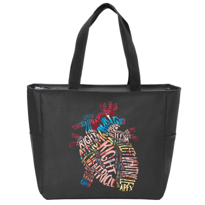 Anatomical Human Heart Cardiology Medical Cardiac Nurse Zip Tote Bag