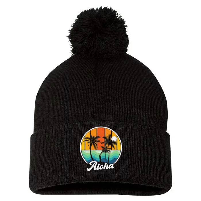 Aloha Hawaii Hawaiian Island  Surf Pom Pom 12in Knit Beanie