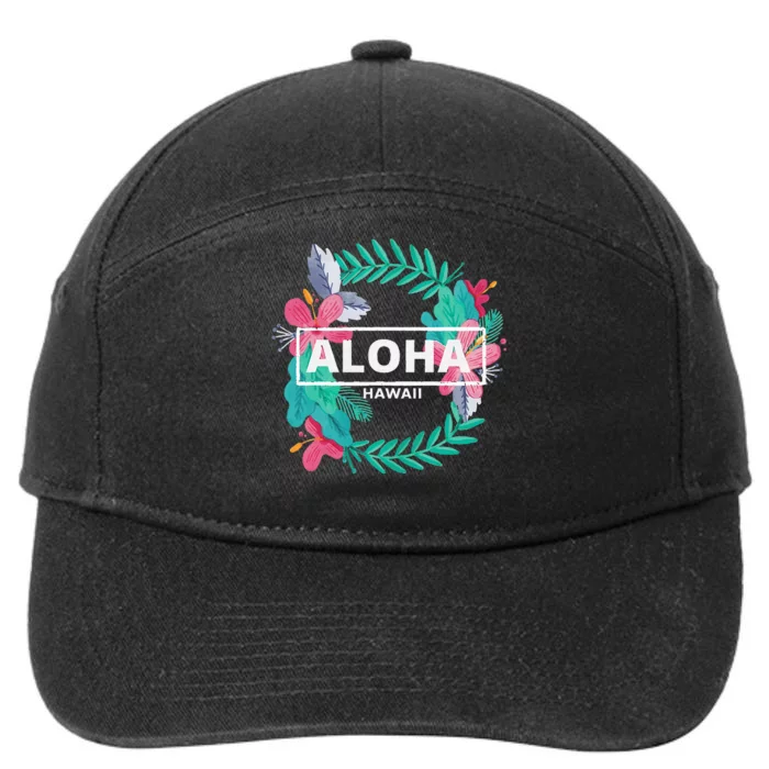 Aloha Hawaii Hibiscus Flowers 7-Panel Snapback Hat