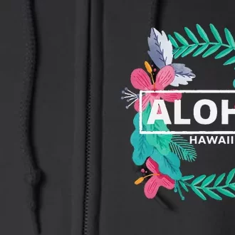 Aloha Hawaii Hibiscus Flowers Full Zip Hoodie