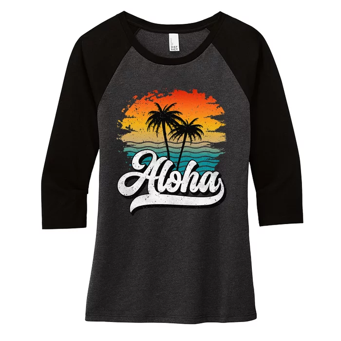 Aloha Hawaii Hawaii Lover Retro Aloha Women's Tri-Blend 3/4-Sleeve Raglan Shirt