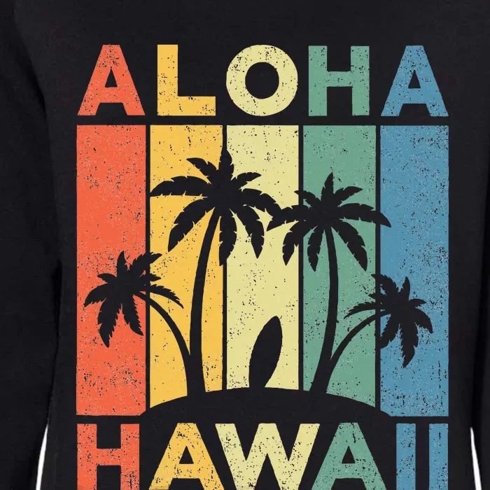 Aloha Hawaii Hawaiian Island Palm Beach Surfboard Surf Womens California Wash Sweatshirt