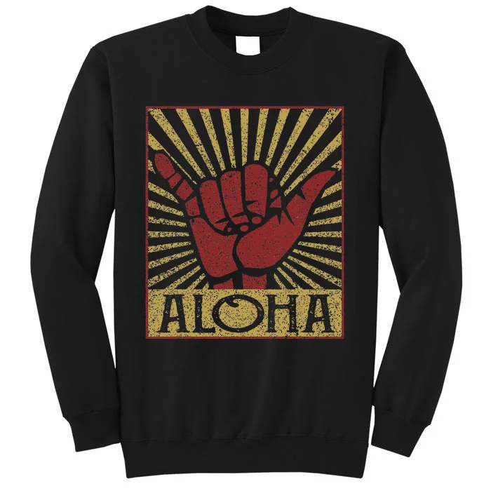 Aloha Hawaiian Hawaii Vintage Distressed Shaka Sign Sweatshirt