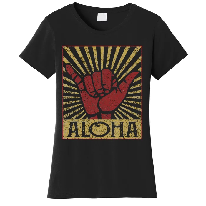 Aloha Hawaiian Hawaii Vintage Distressed Shaka Sign Women's T-Shirt