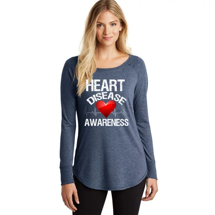 American Heart Health Month Gift Heart Disease Awareness Funny Gift Women's Perfect Tri Tunic Long Sleeve Shirt