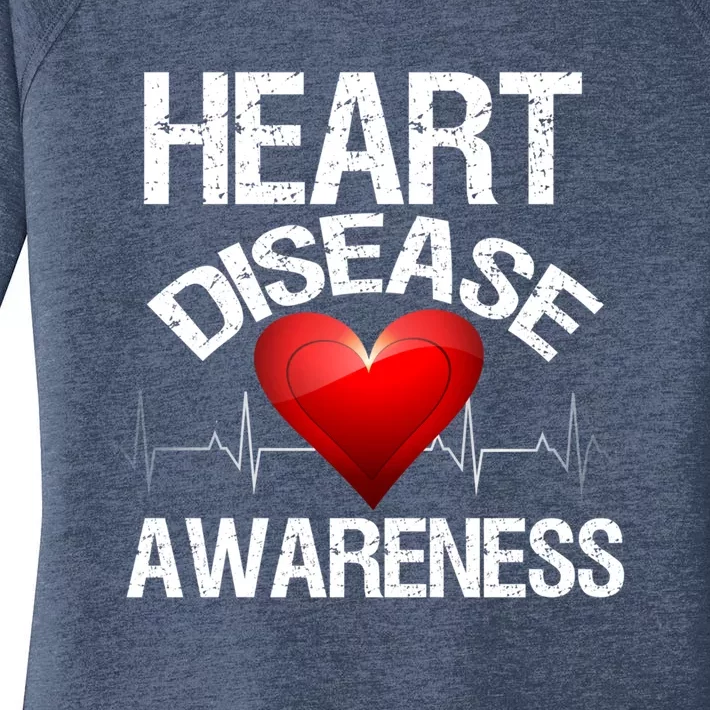 American Heart Health Month Gift Heart Disease Awareness Funny Gift Women's Perfect Tri Tunic Long Sleeve Shirt