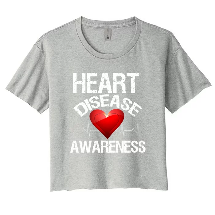 American Heart Health Month Gift Heart Disease Awareness Funny Gift Women's Crop Top Tee