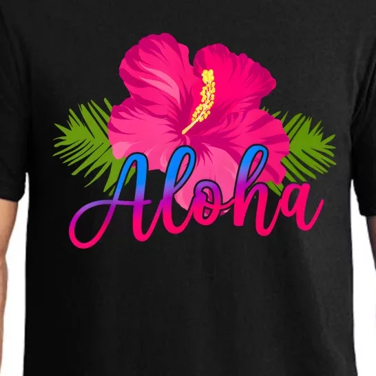 Aloha Hawaiian Hibiscus Flower Hawaii Vacation Pajama Set