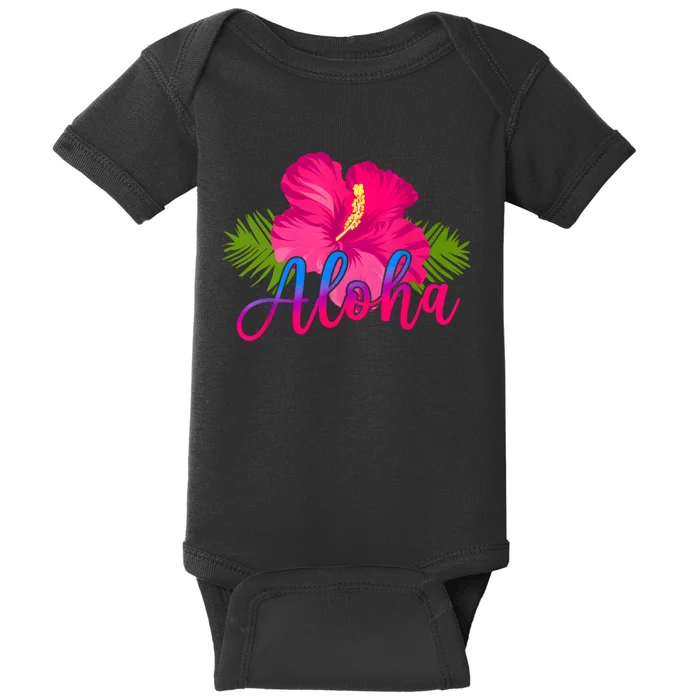 Aloha Hawaiian Hibiscus Flower Hawaii Vacation Baby Bodysuit